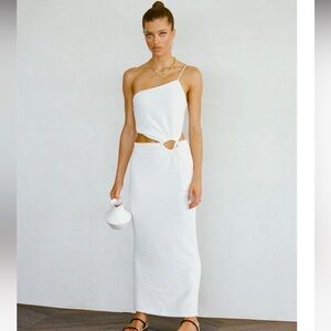 Sabo Skirt White Midi Dress